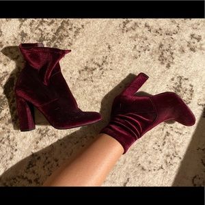 Steve Madden Velvet Burgundy Heels